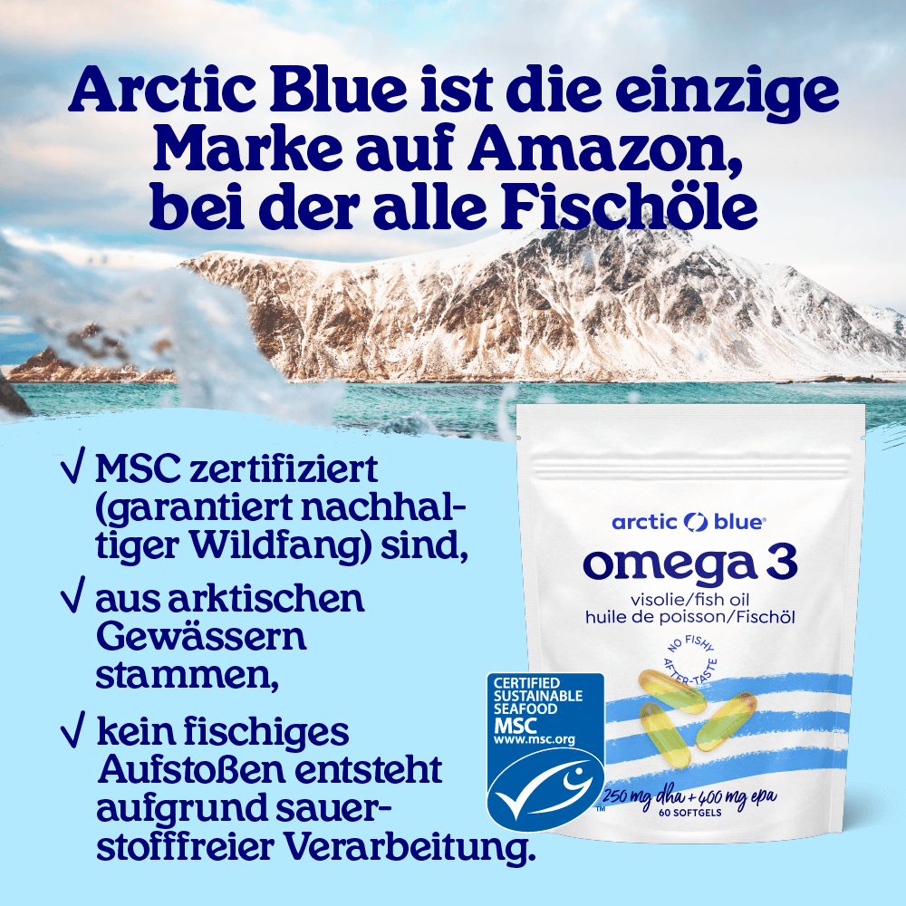 Arctic Blue Omega3 DHA- und EPA-Fischöl - MSC (60 große Kapseln)