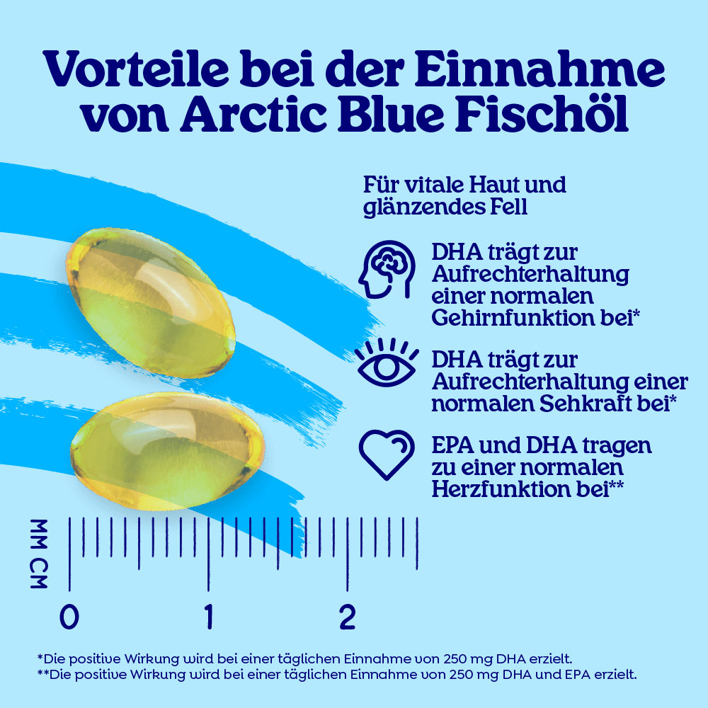 Arctic Blue Omega 3 - Fischölkapseln für Hunde, Katzen & Pferde - MSC (90 kleine Kapseln)