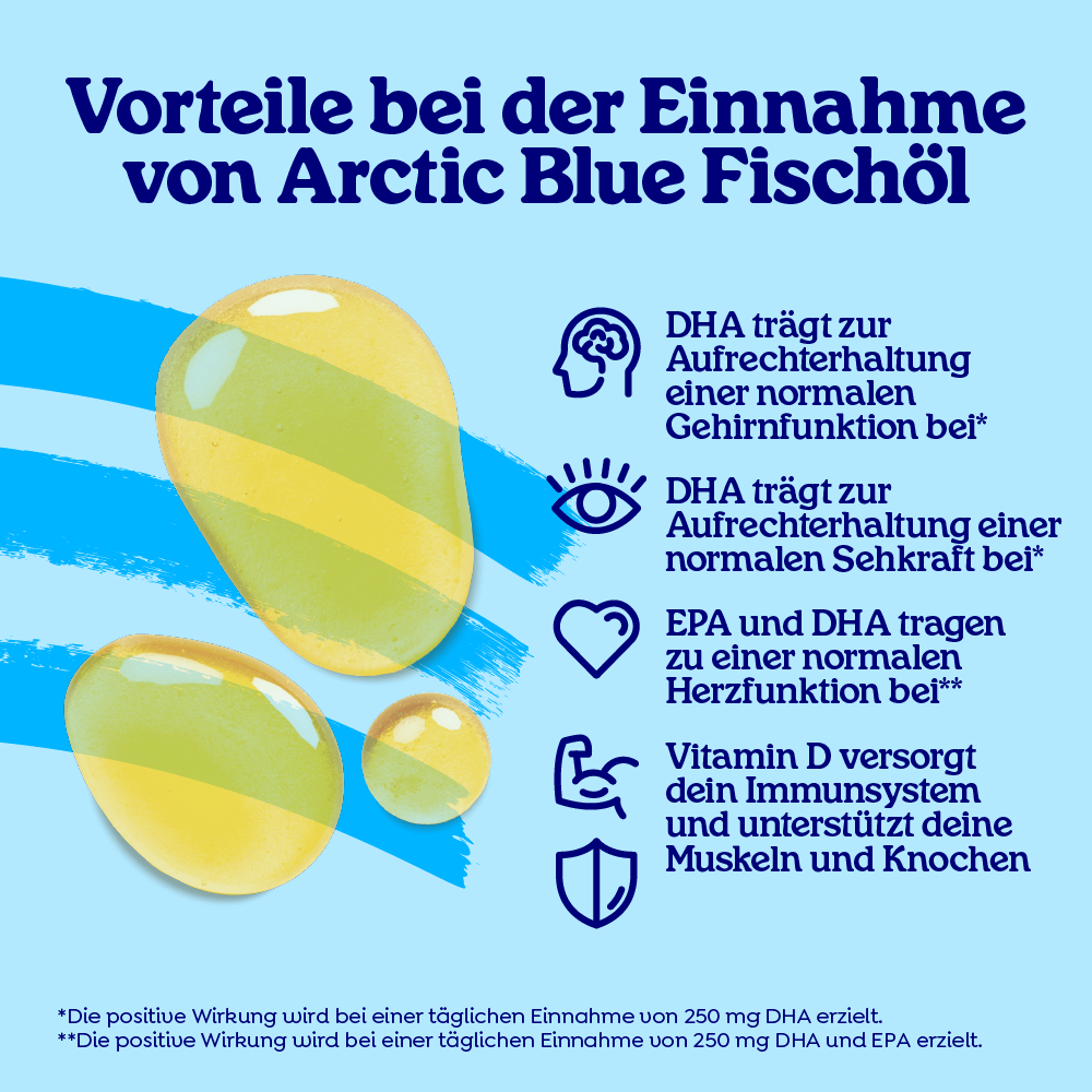 Arctic Blue Omega 3 DHA- und EPA-Fischöl für Kinder mit Vitamin D3 - MSC (150 ml Flasche)