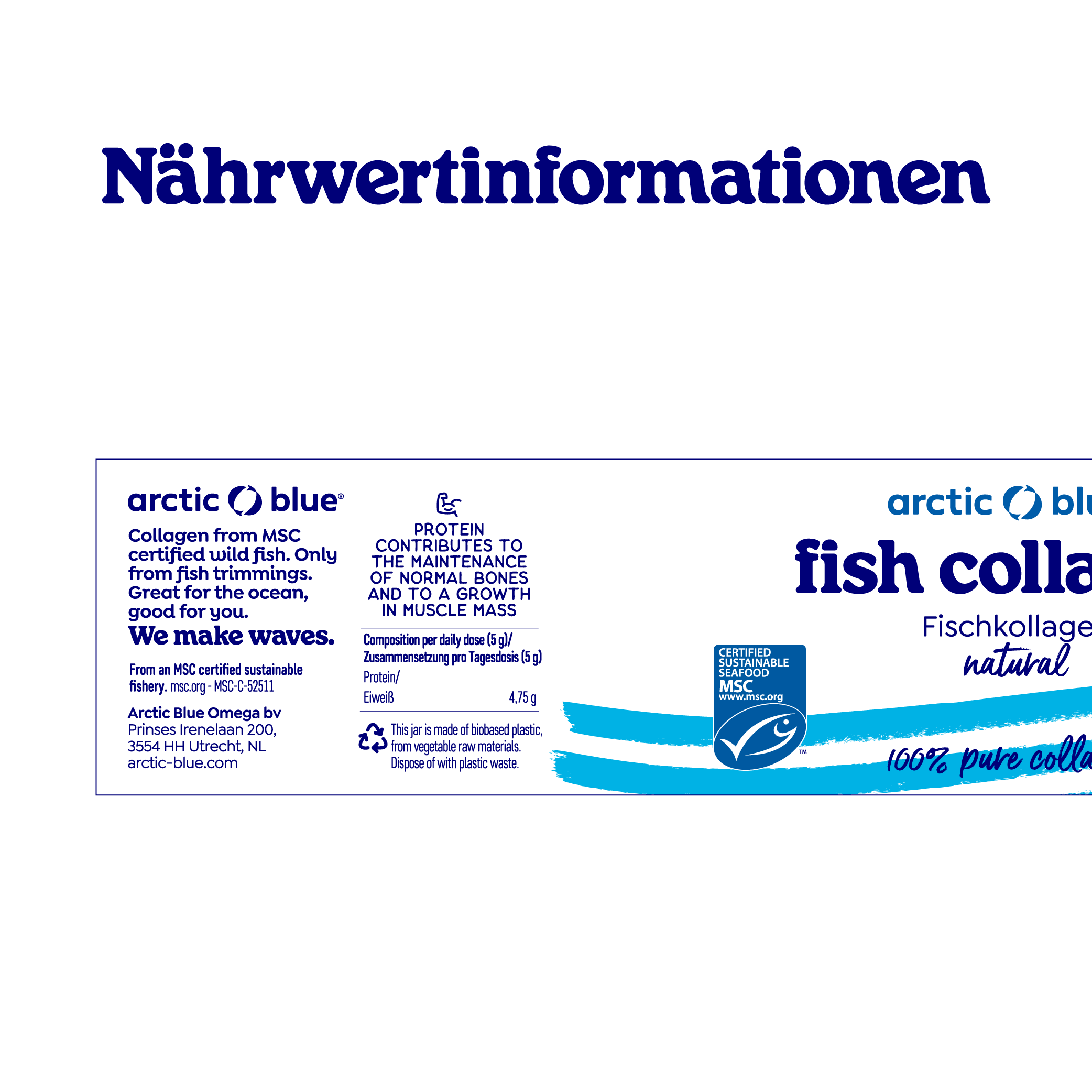 Arctic Blue - Natürliches Fischkollagenpulver - MSC (150 g)