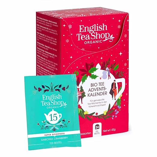 English Tea Shop Germany | Adventskalender - Rot - 24 einzeln verpackte BIO-Tees