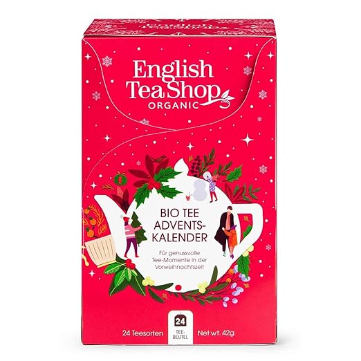 English Tea Shop Germany | Adventskalender - Rot - 24 einzeln verpackte BIO-Tees