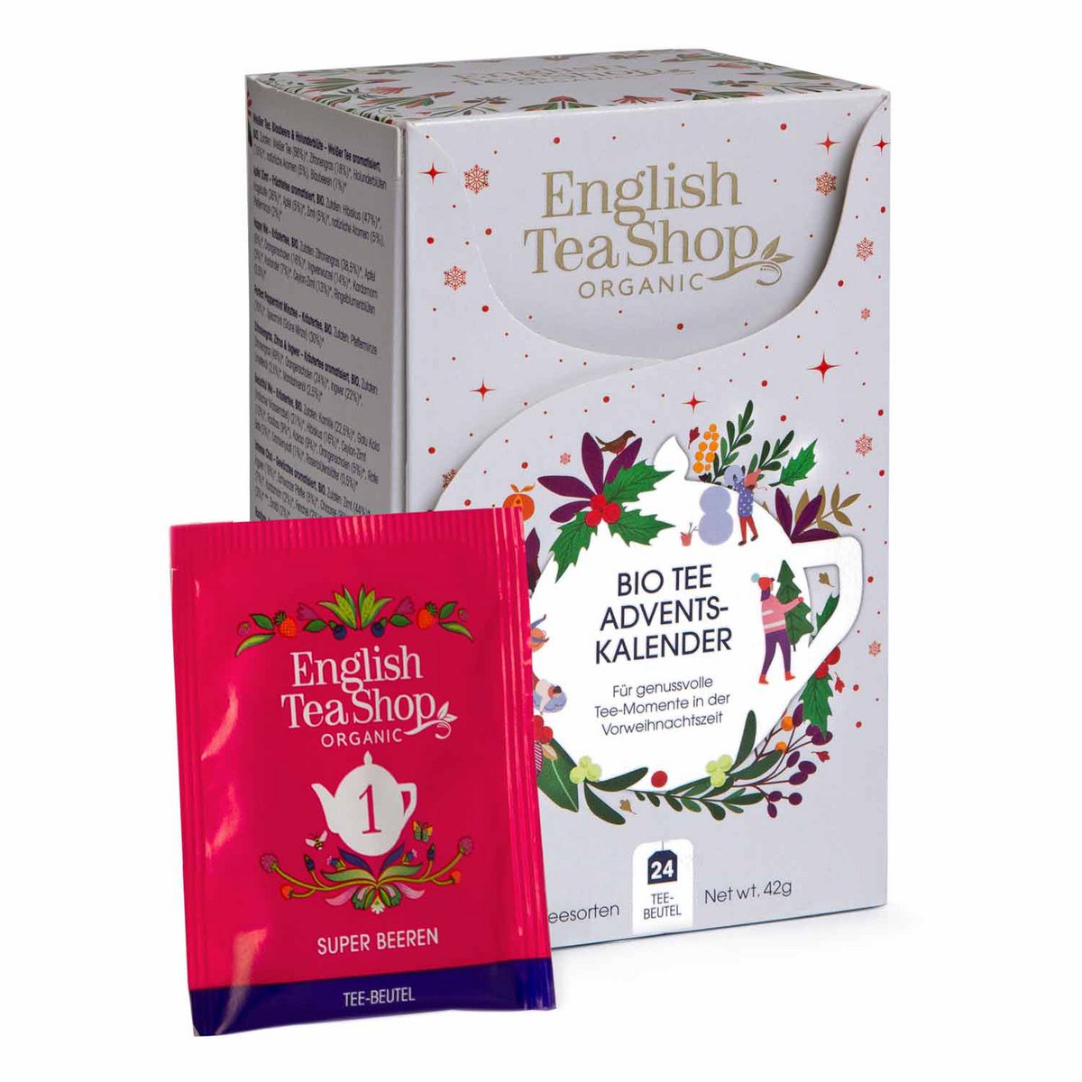 English Tea Shop Germany | Adventskalender - Weiß - 24 einzeln verpackte BIO-Tees