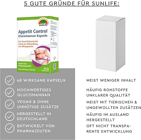 Sunlife | Appetit Control Glucomannan 48 Kapseln