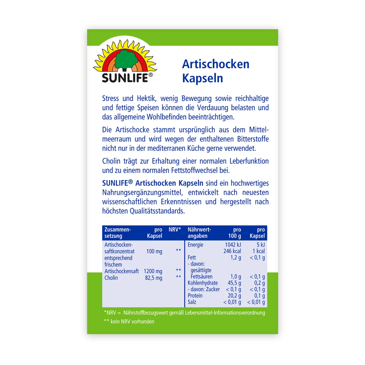 Sunlife | Artischocken Kapseln