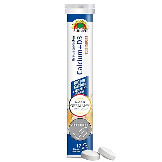 Sunlife | Calcium + Vitamin D3 Brausetabletten - Premium Hochdosiert