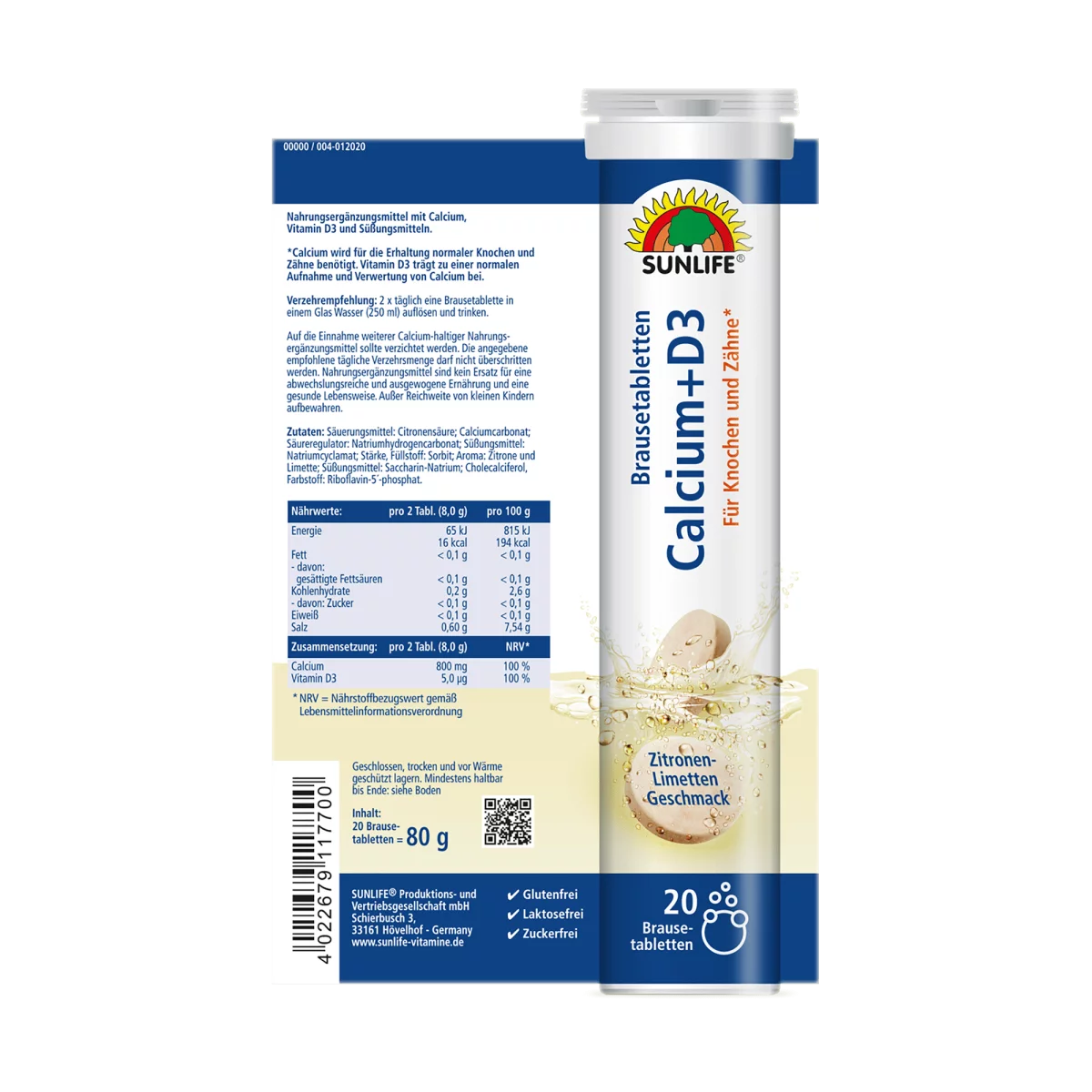 Sunlife | Calcium + Vitamin D3 Brausetablette