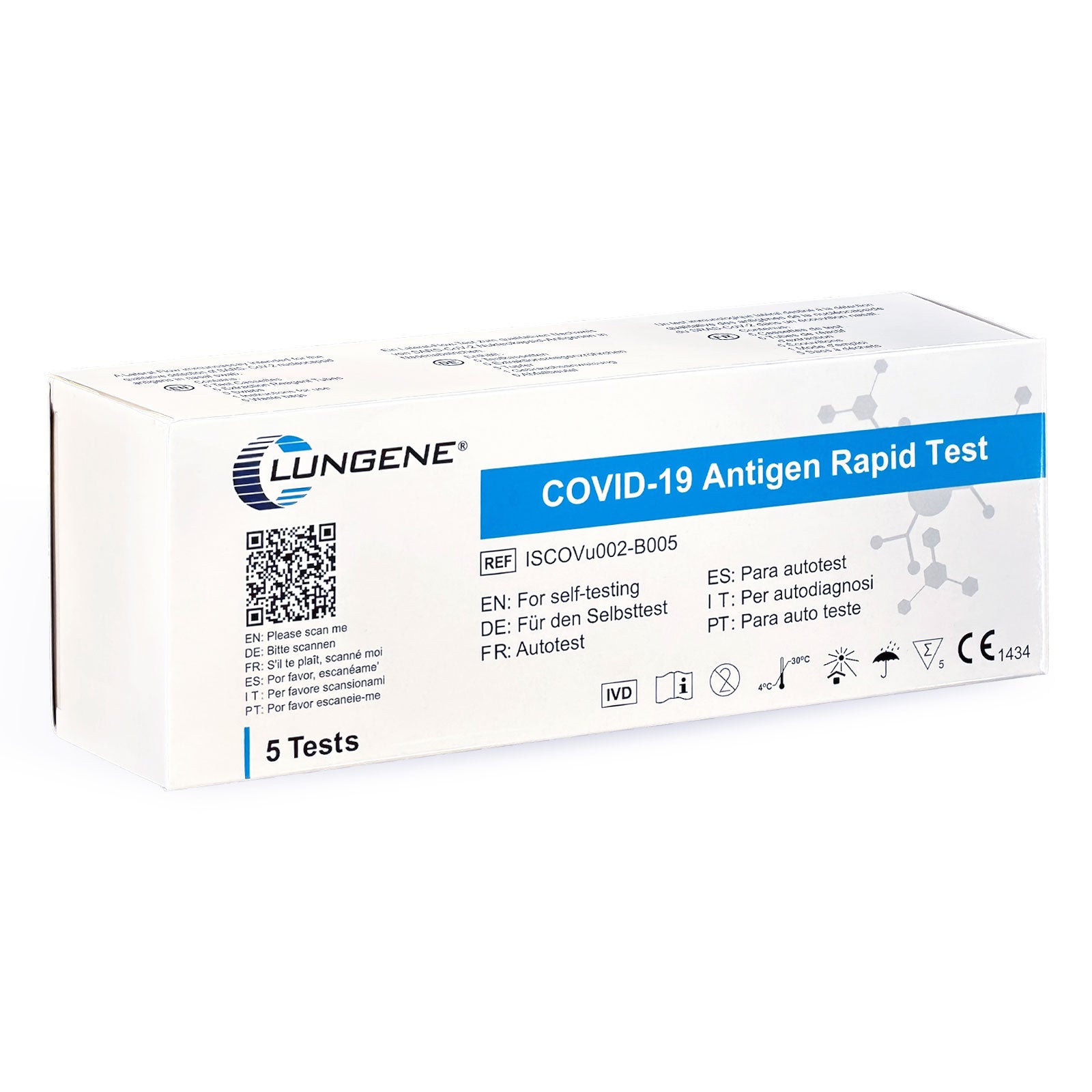 Clungene® Covid-19 Antigen Laien Schnelltest – 5er Box (6/26)