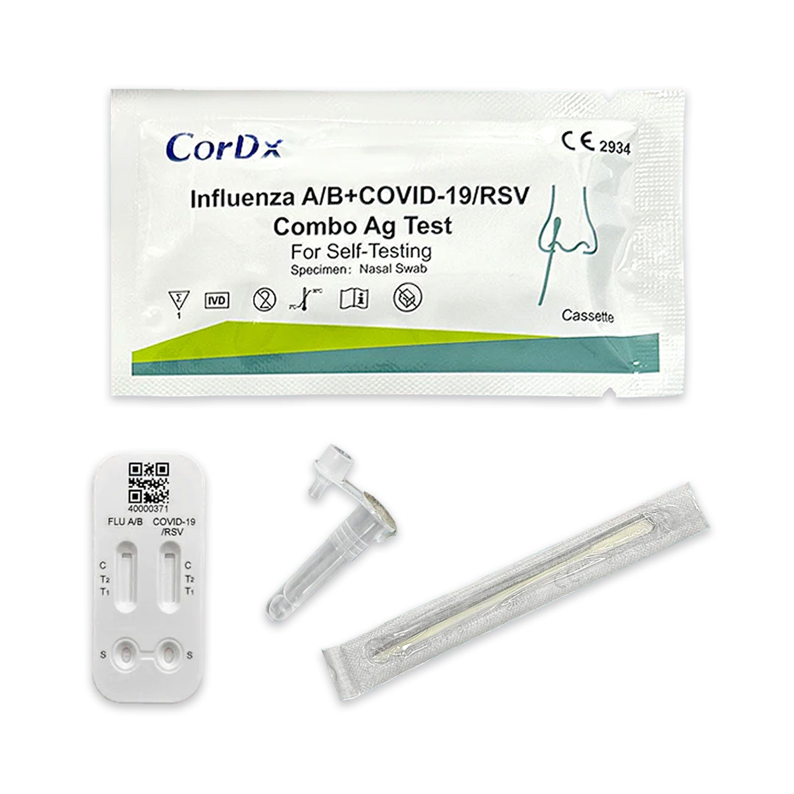 CorDx Combo-Selbsttest 4in1 SARS-CoV-2, Influenza A/B & RSV (7/26)