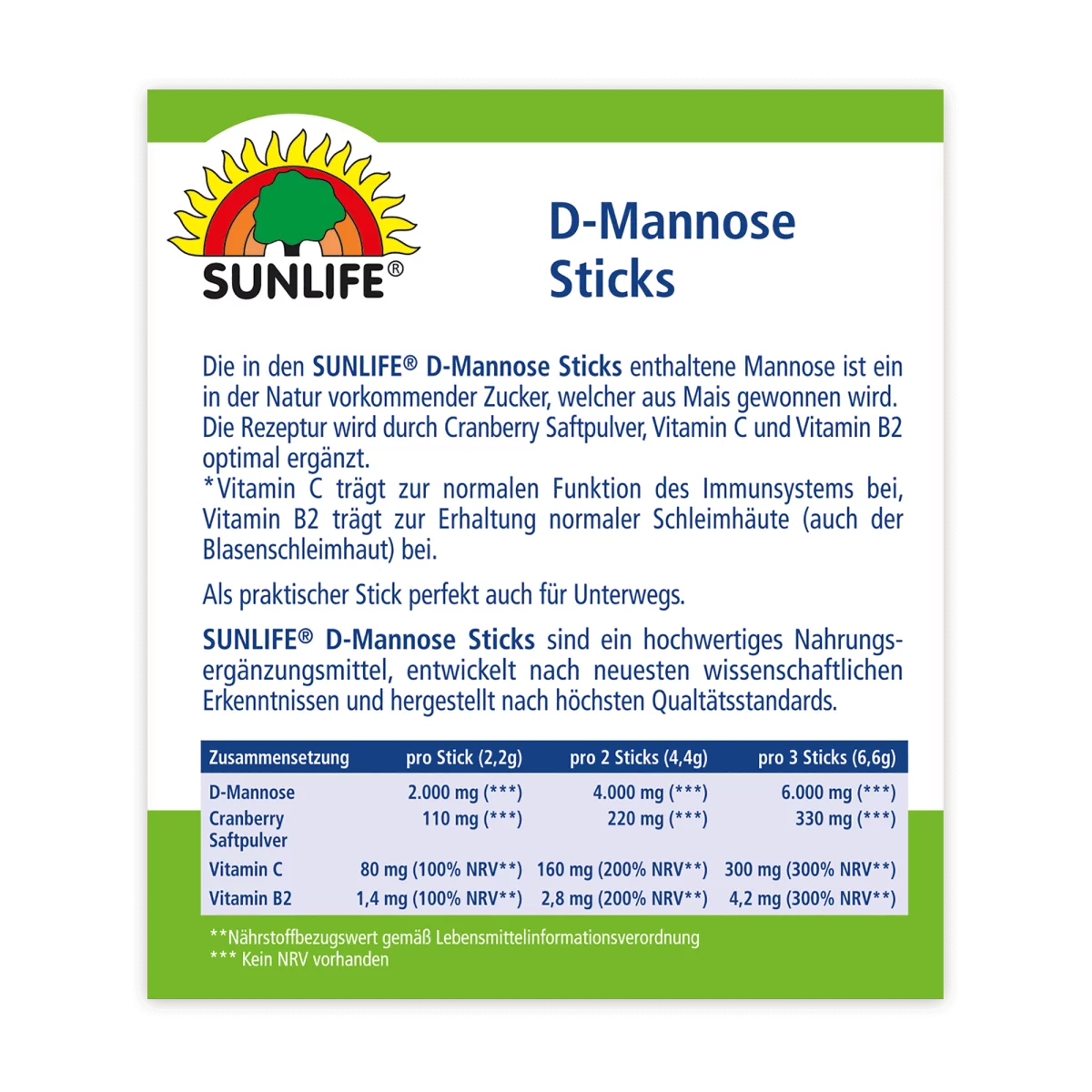 Sunlife | D-Mannose Sticks