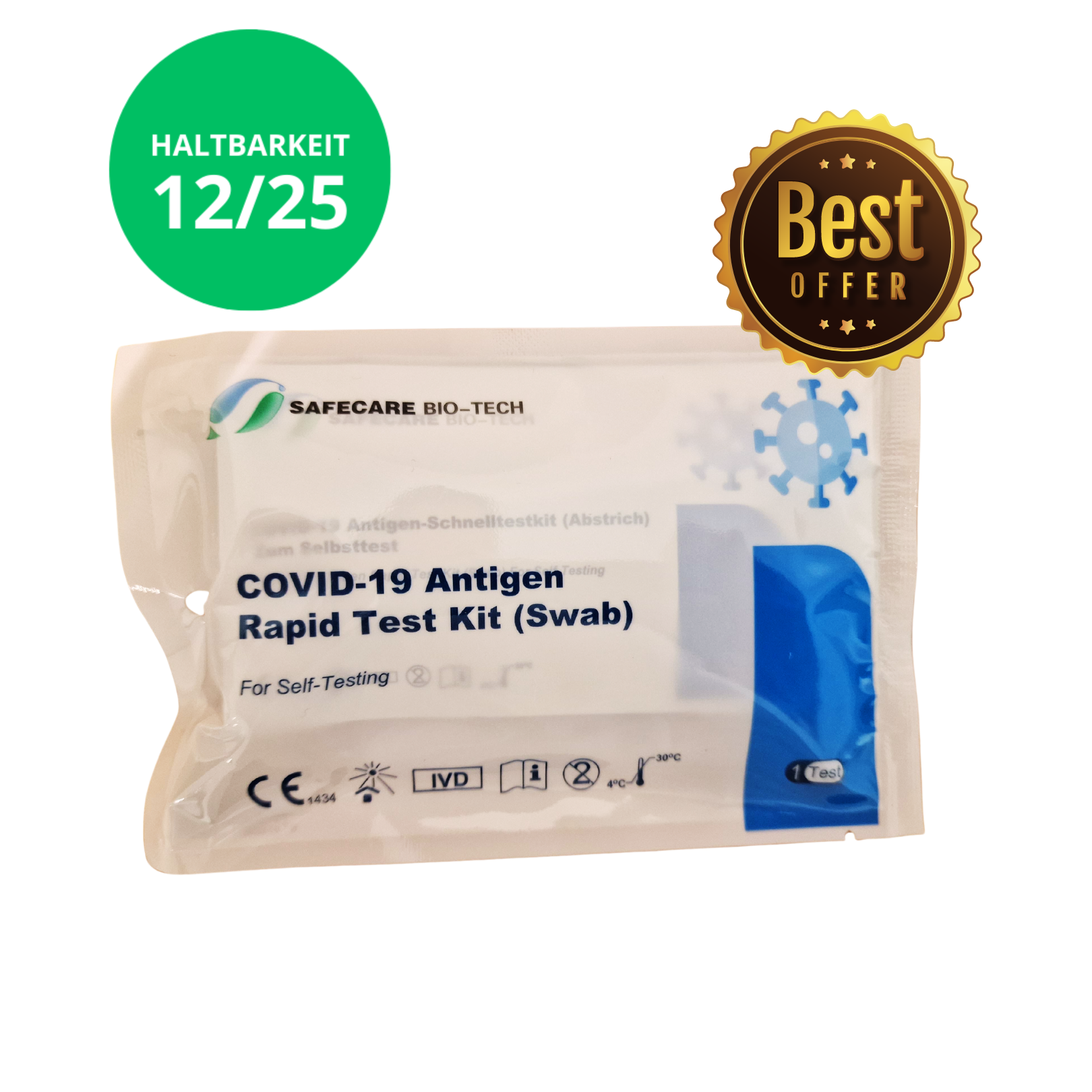 Ab 0,79€/Stück! Safecare Laien Nasal Covid-19 Corona Test - CE 1434 - MHD 12/25 - Alle neuen Varianten