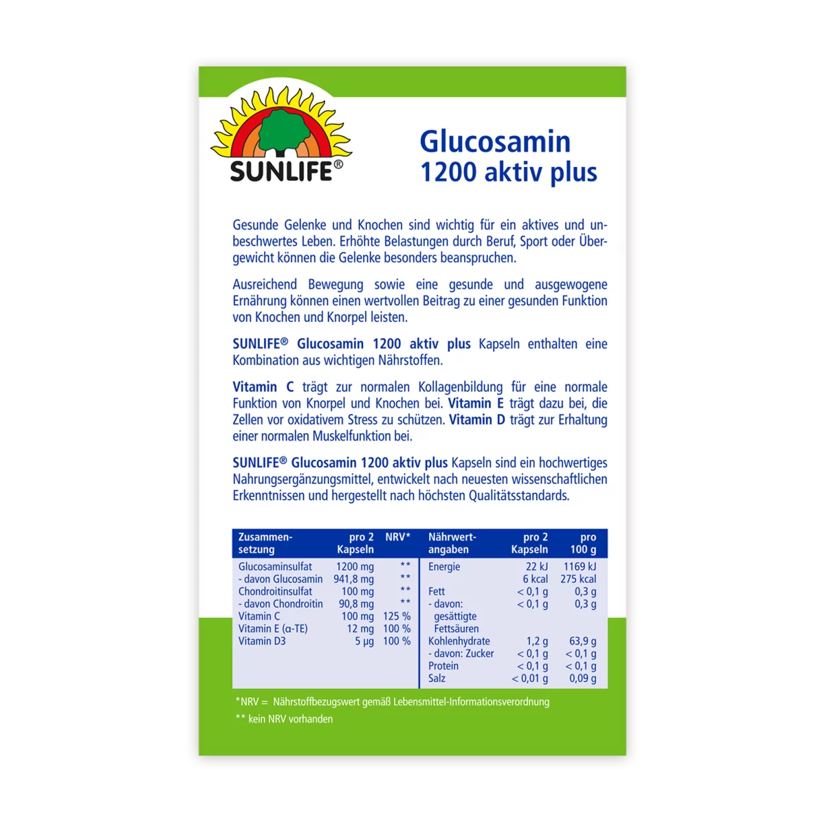 Sunlife | Glucosamin 1200 Aktiv Plus