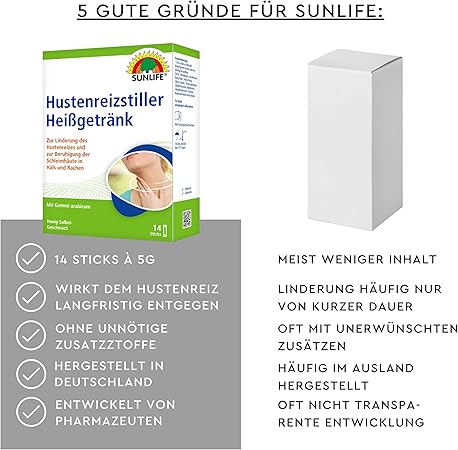 Sunlife | Hustenreizstiller Heißgetränk 14 Stk.