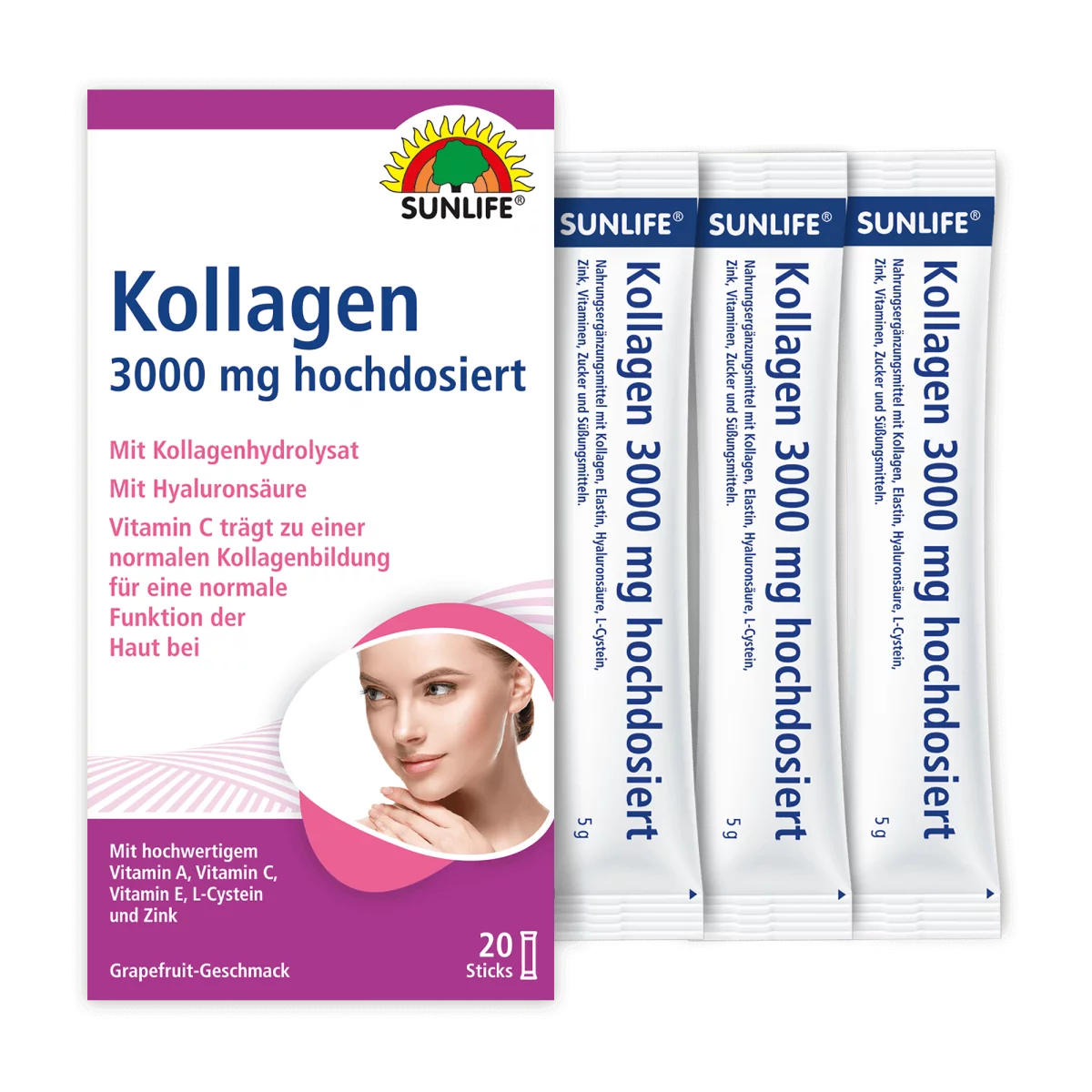 Sunlife | Kollagen-Hyaluronsäure-Vitamin C Sticks 3000 mg