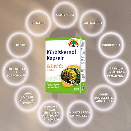 Sunlife | Kürbiskernöl Kapseln 50 Stk.