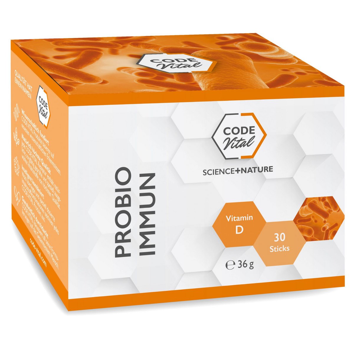 Code Vital Probio Immun - Probiotische Pulver-Sticks "to-Go" + 3 Mrd. KBE + Vitamin D für das Immunsystem