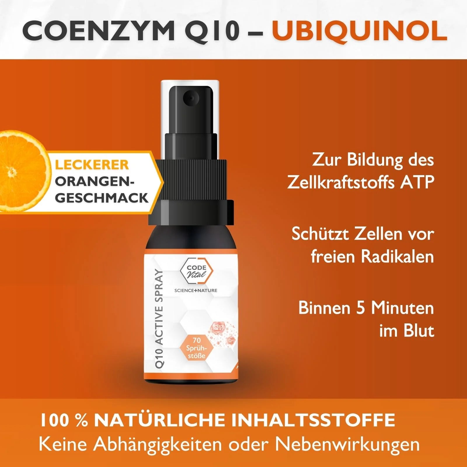 Code Vital Q10 Active Spray mit Coenzym-Ubiquinol - ENERGIE für jede Zelle