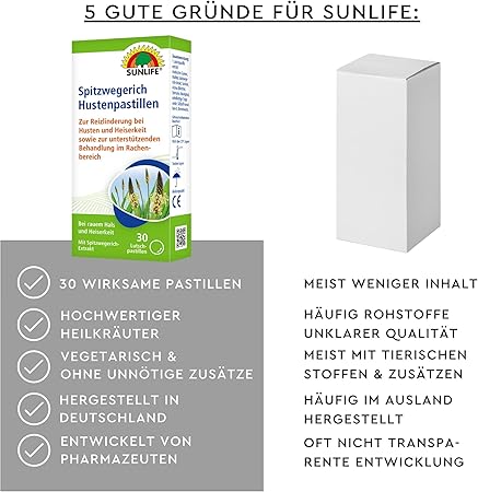 Sunlife | Spitzwegerich Hustenpastillen 30 Stk.