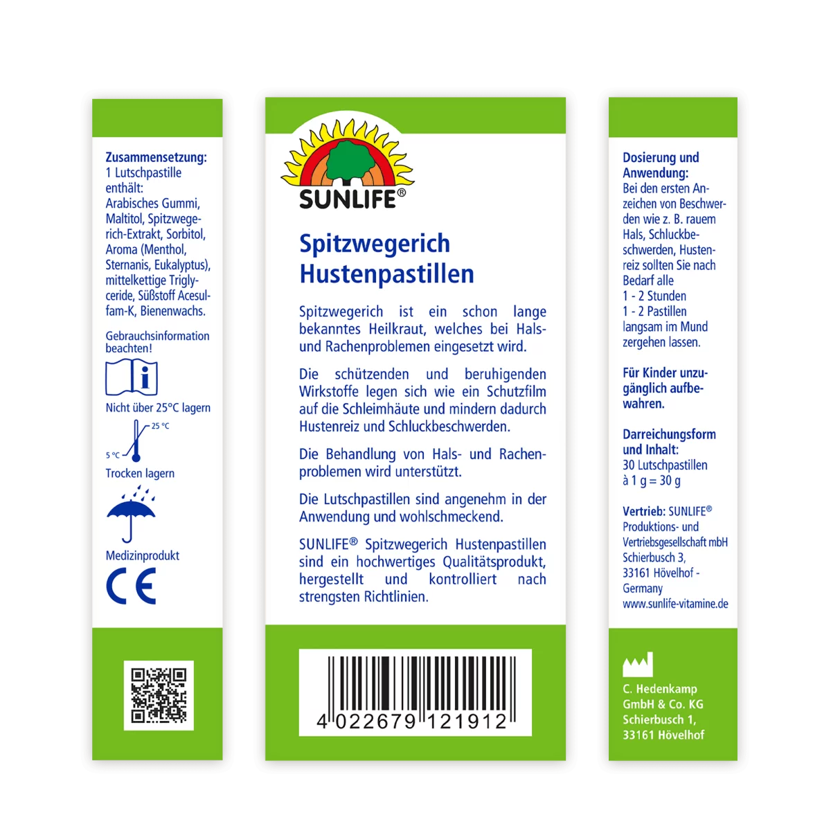 Sunlife | Spitzwegerich Hustenpastillen 30 Stk.