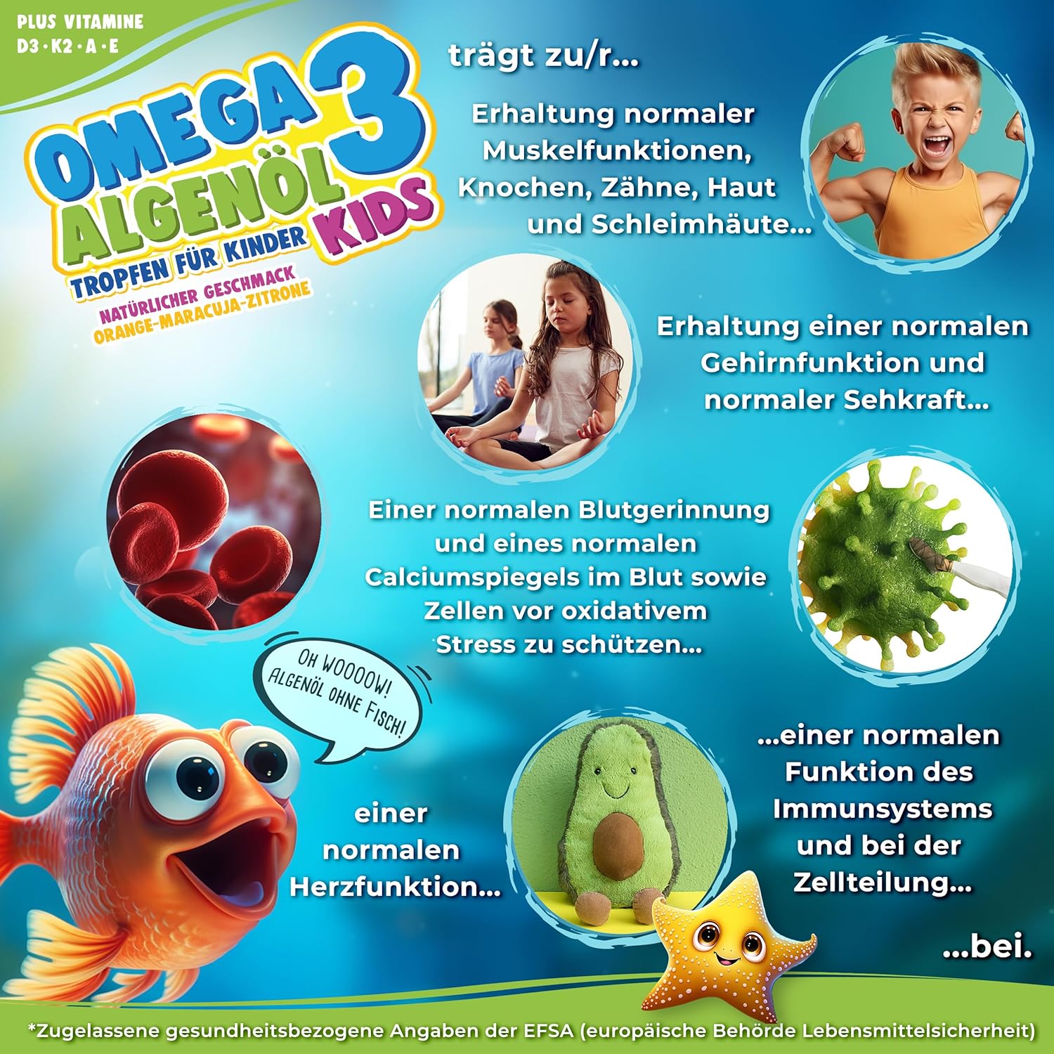 NatureCraft | Vegan Algenöl Omega 3 Plus Tropfen KIDS - 20ml