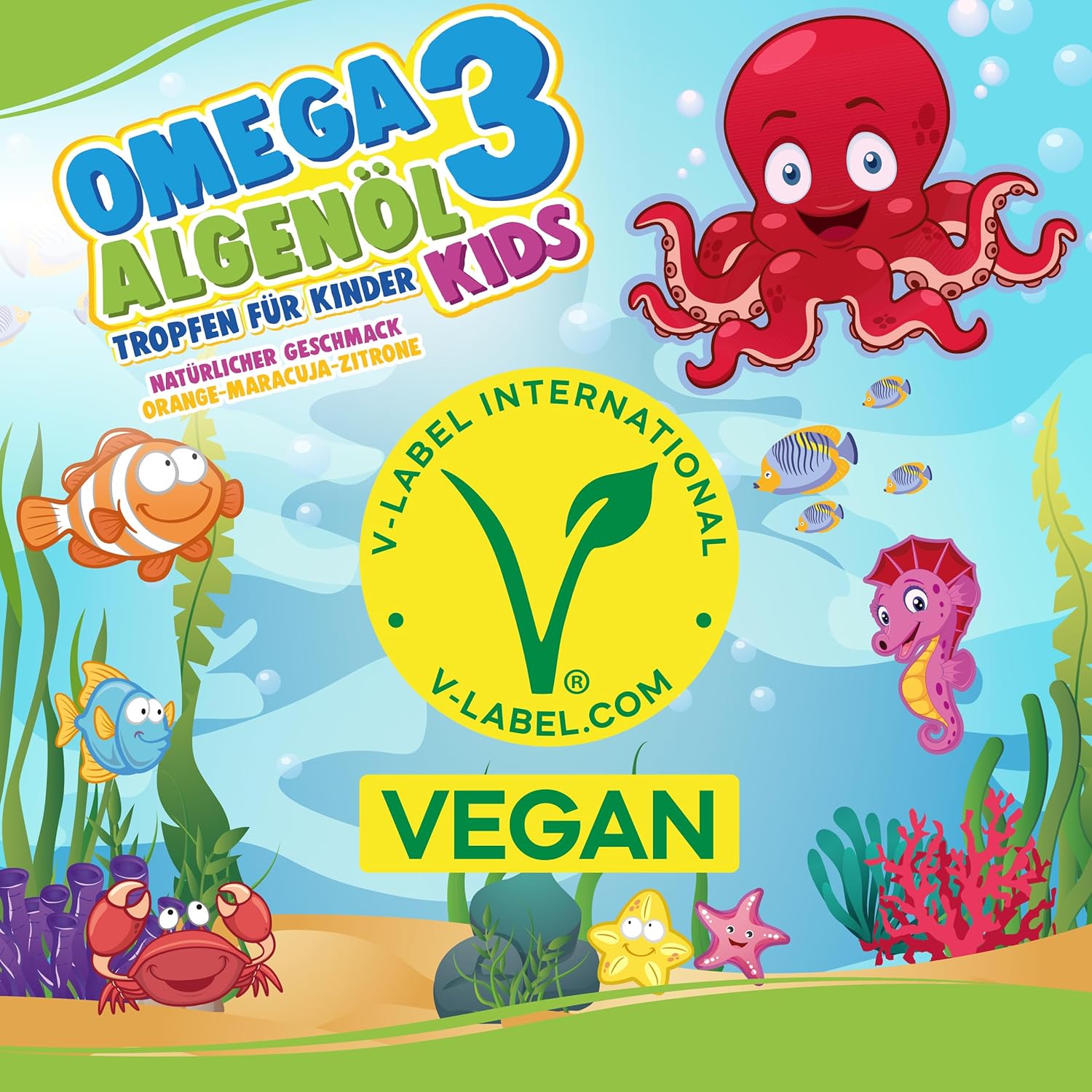 NatureCraft | Vegan Algenöl Omega 3 Plus Tropfen KIDS - 20ml