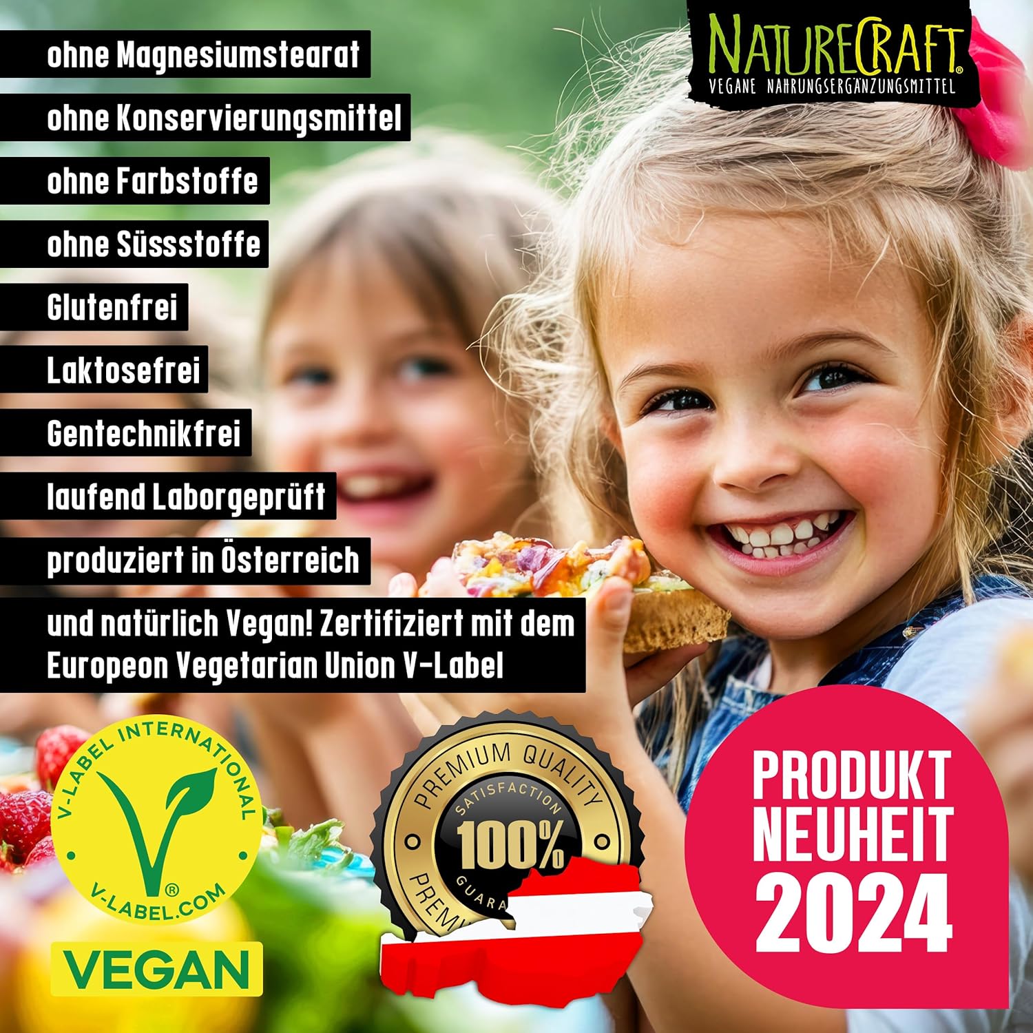 NatureCraft | Vegan Kids Multivitamins - 120 Kapseln