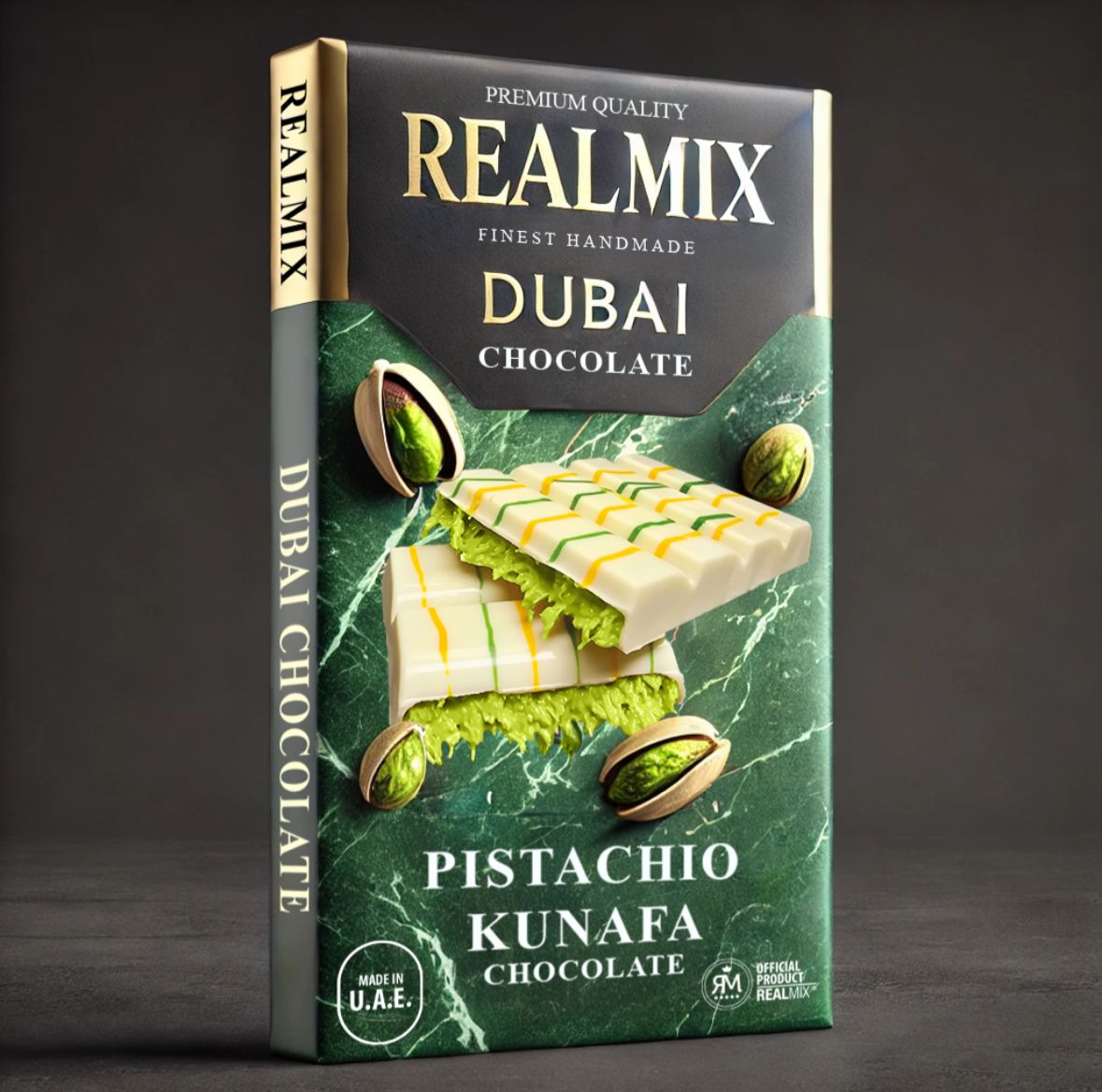 Realmix Orig. Weisse Pistazien Dubai Schokolade - 160g - ab 11.12 lieferbar - JETZT VORBESTELLEN